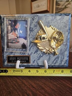 Gold Baseball Wall Plaque - Andy Pettitte Yankees